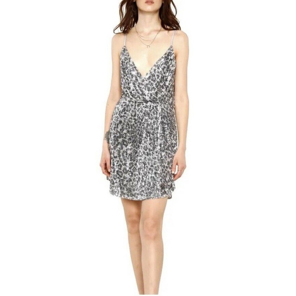 NWT Heartloom Womens Sequin Dress XS Sparkle Cocktail Party Animal Print Glam